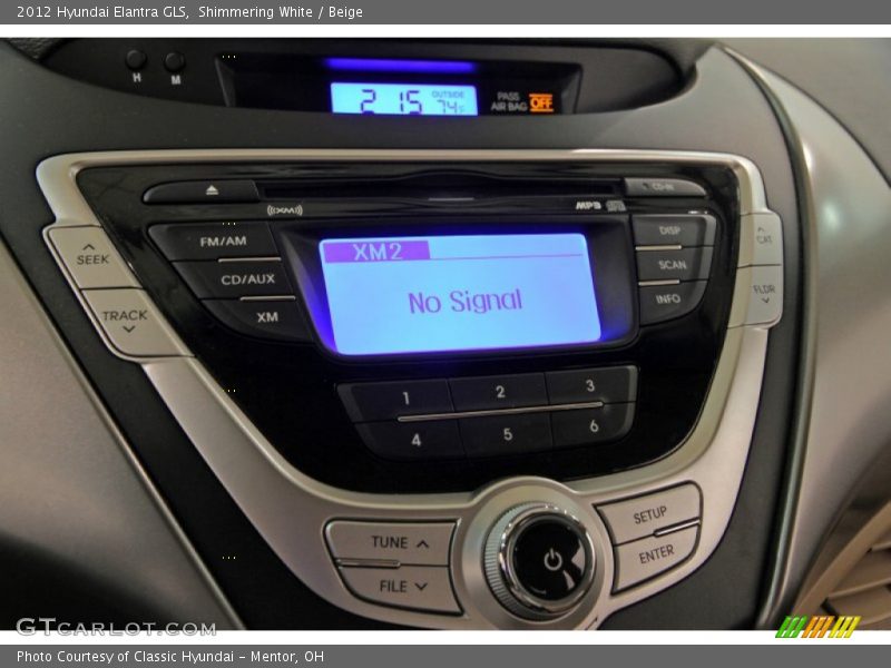 Shimmering White / Beige 2012 Hyundai Elantra GLS