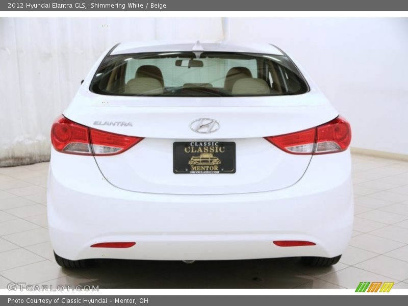 Shimmering White / Beige 2012 Hyundai Elantra GLS