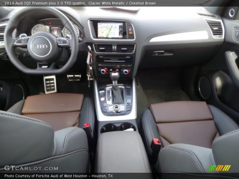 Glacier White Metallic / Chestnut Brown 2014 Audi SQ5 Premium plus 3.0 TFSI quattro