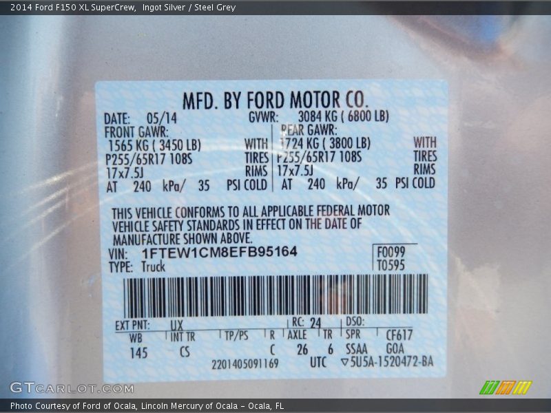 Ingot Silver / Steel Grey 2014 Ford F150 XL SuperCrew