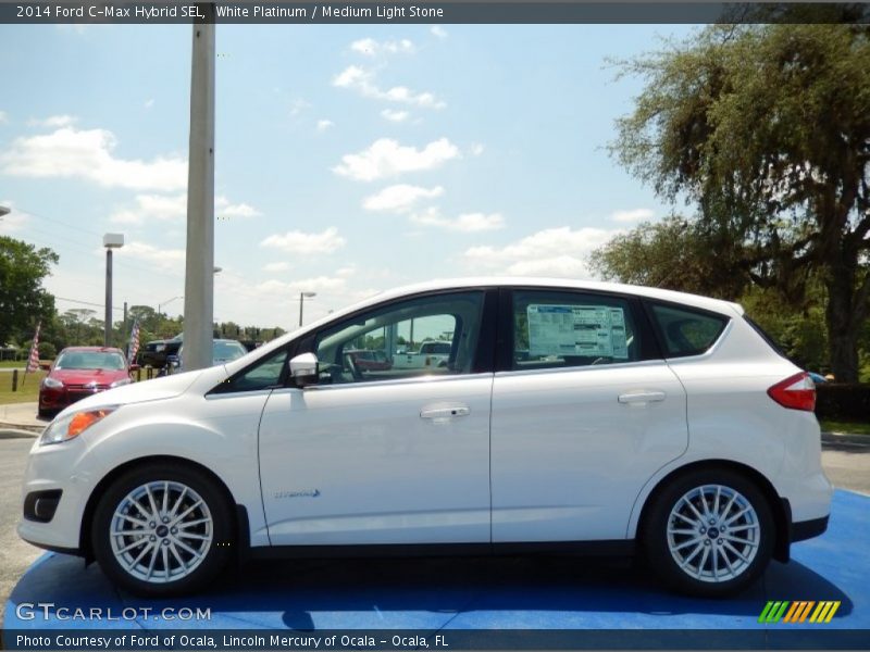 White Platinum / Medium Light Stone 2014 Ford C-Max Hybrid SEL