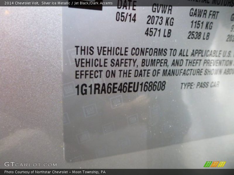 Silver Ice Metallic / Jet Black/Dark Accents 2014 Chevrolet Volt