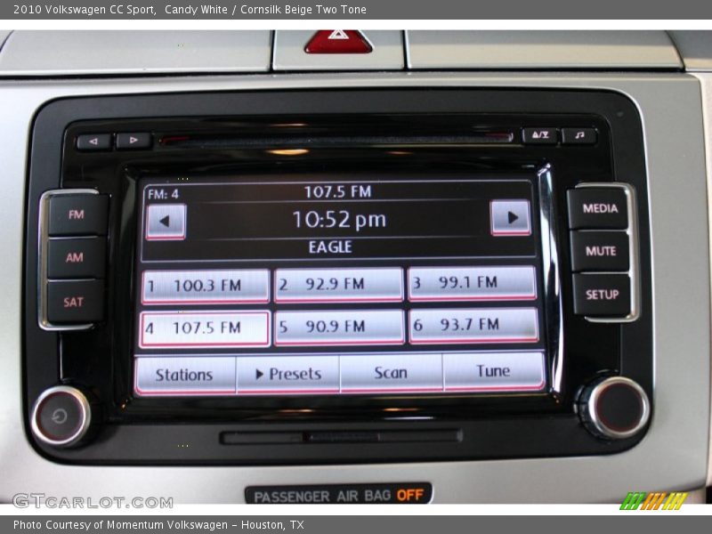 Candy White / Cornsilk Beige Two Tone 2010 Volkswagen CC Sport