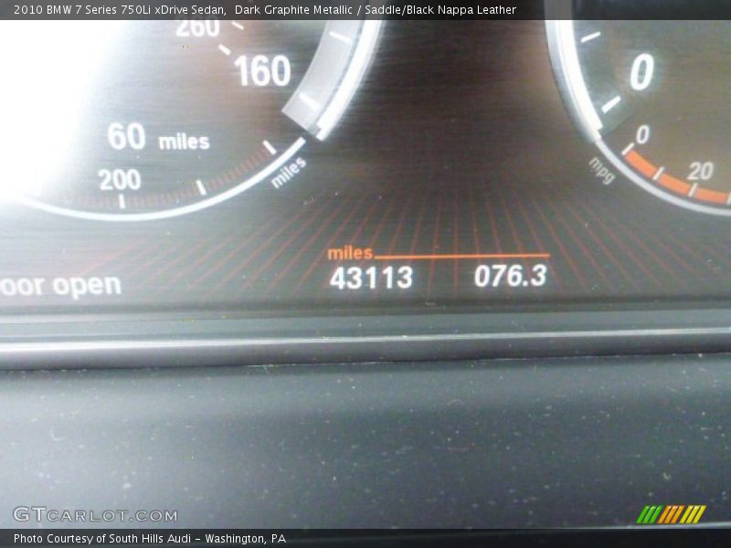 Dark Graphite Metallic / Saddle/Black Nappa Leather 2010 BMW 7 Series 750Li xDrive Sedan