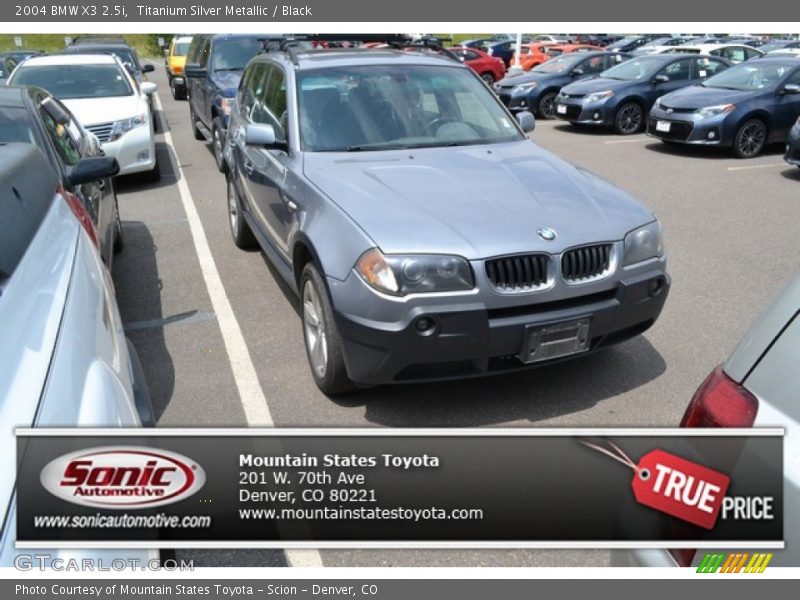 Titanium Silver Metallic / Black 2004 BMW X3 2.5i
