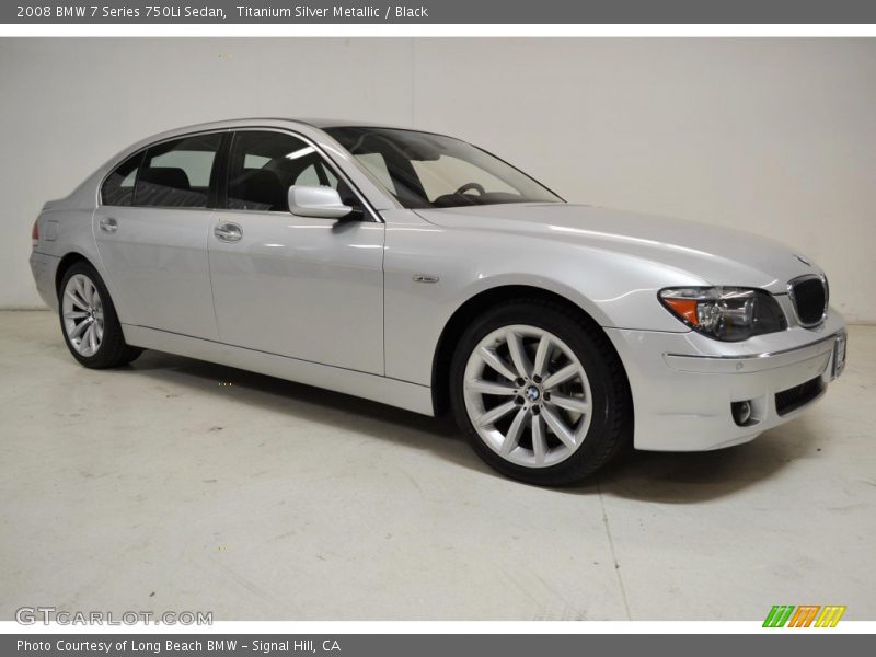 Titanium Silver Metallic / Black 2008 BMW 7 Series 750Li Sedan
