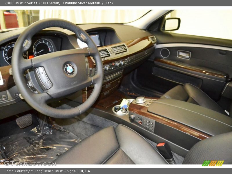 Titanium Silver Metallic / Black 2008 BMW 7 Series 750Li Sedan