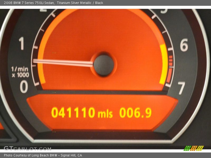 Titanium Silver Metallic / Black 2008 BMW 7 Series 750Li Sedan