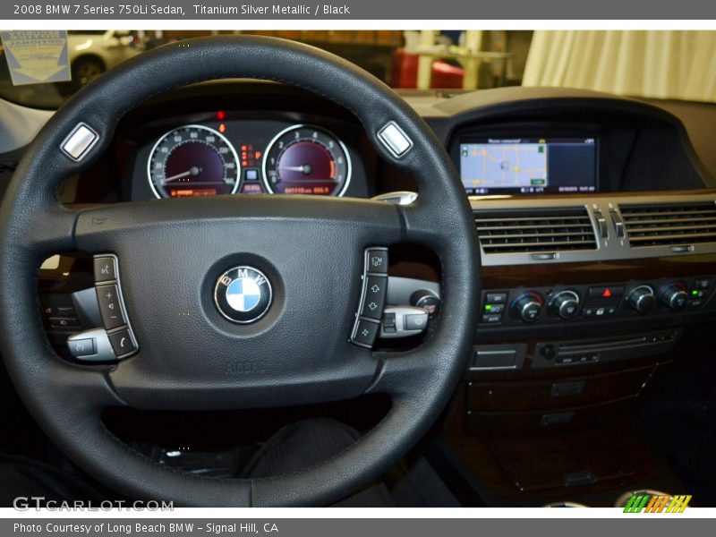 Titanium Silver Metallic / Black 2008 BMW 7 Series 750Li Sedan