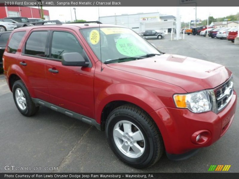 Sangria Red Metallic / Charcoal Black 2010 Ford Escape XLT 4WD
