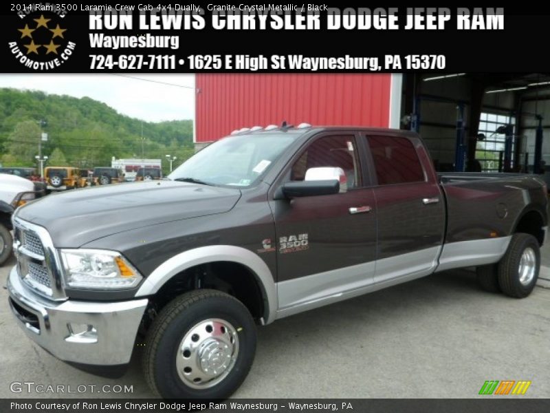 Granite Crystal Metallic / Black 2014 Ram 3500 Laramie Crew Cab 4x4 Dually