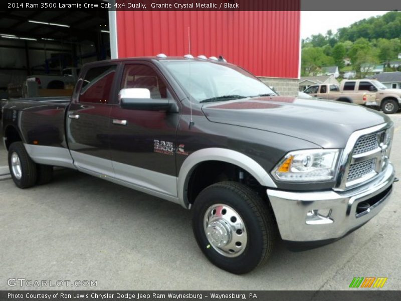 Granite Crystal Metallic / Black 2014 Ram 3500 Laramie Crew Cab 4x4 Dually
