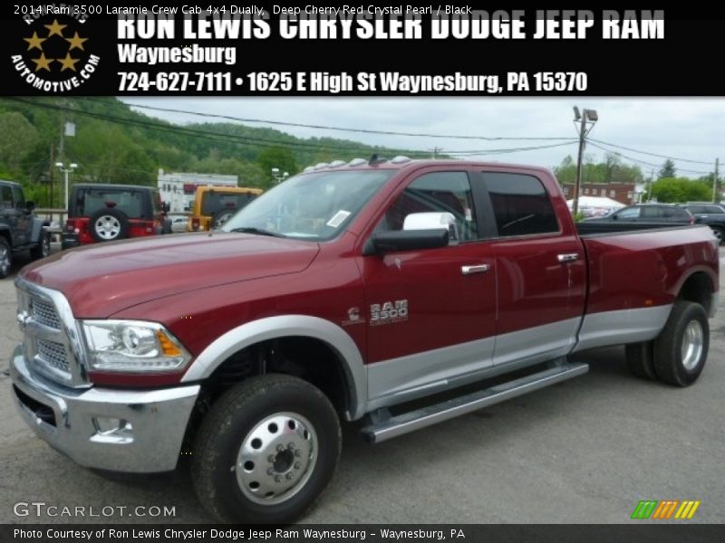 Deep Cherry Red Crystal Pearl / Black 2014 Ram 3500 Laramie Crew Cab 4x4 Dually