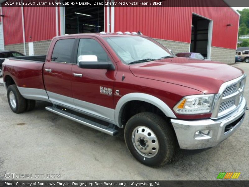 Deep Cherry Red Crystal Pearl / Black 2014 Ram 3500 Laramie Crew Cab 4x4 Dually