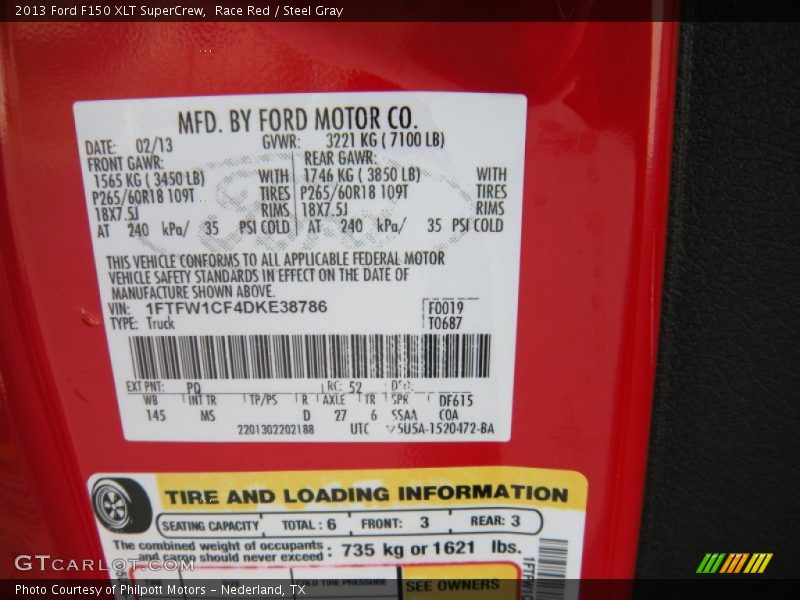 Race Red / Steel Gray 2013 Ford F150 XLT SuperCrew