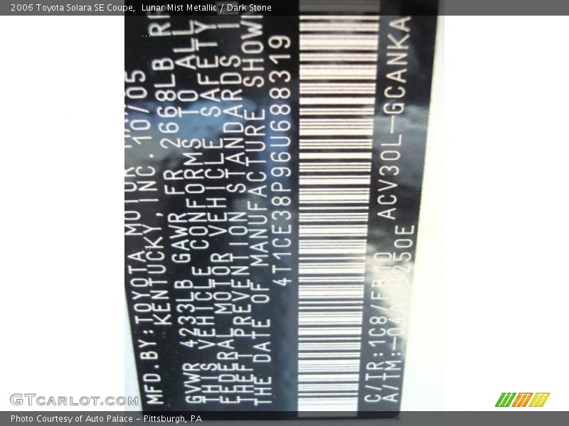 Lunar Mist Metallic / Dark Stone 2006 Toyota Solara SE Coupe