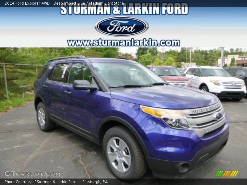 Deep Impact Blue / Medium Light Stone 2014 Ford Explorer 4WD