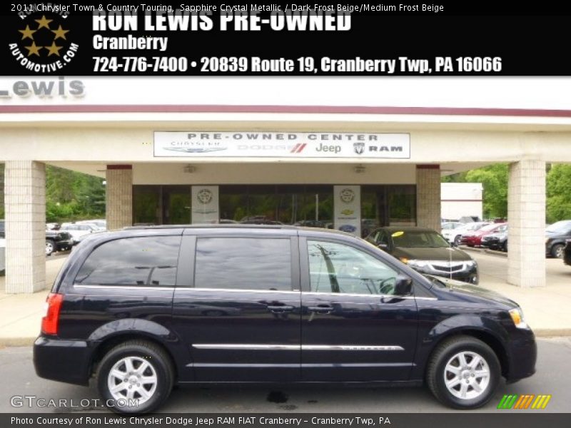 Sapphire Crystal Metallic / Dark Frost Beige/Medium Frost Beige 2011 Chrysler Town & Country Touring