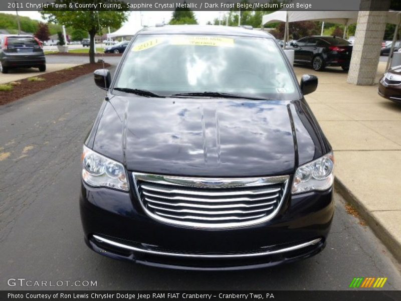 Sapphire Crystal Metallic / Dark Frost Beige/Medium Frost Beige 2011 Chrysler Town & Country Touring