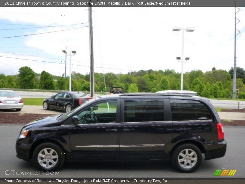 Sapphire Crystal Metallic / Dark Frost Beige/Medium Frost Beige 2011 Chrysler Town & Country Touring