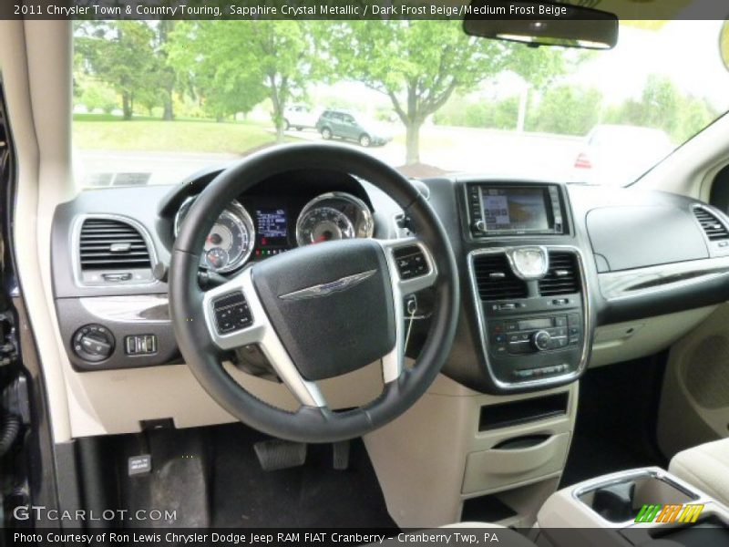 Sapphire Crystal Metallic / Dark Frost Beige/Medium Frost Beige 2011 Chrysler Town & Country Touring