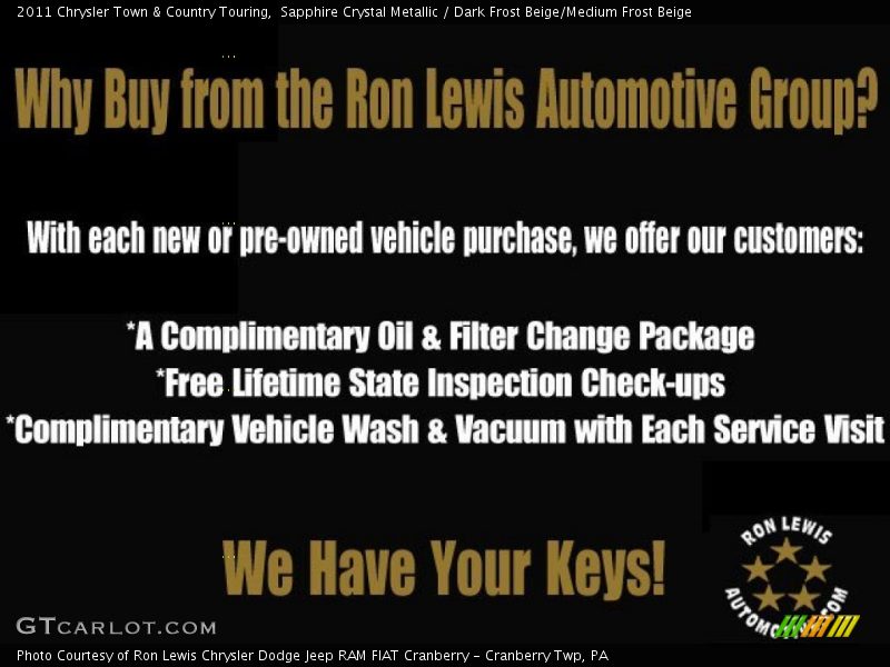Sapphire Crystal Metallic / Dark Frost Beige/Medium Frost Beige 2011 Chrysler Town & Country Touring