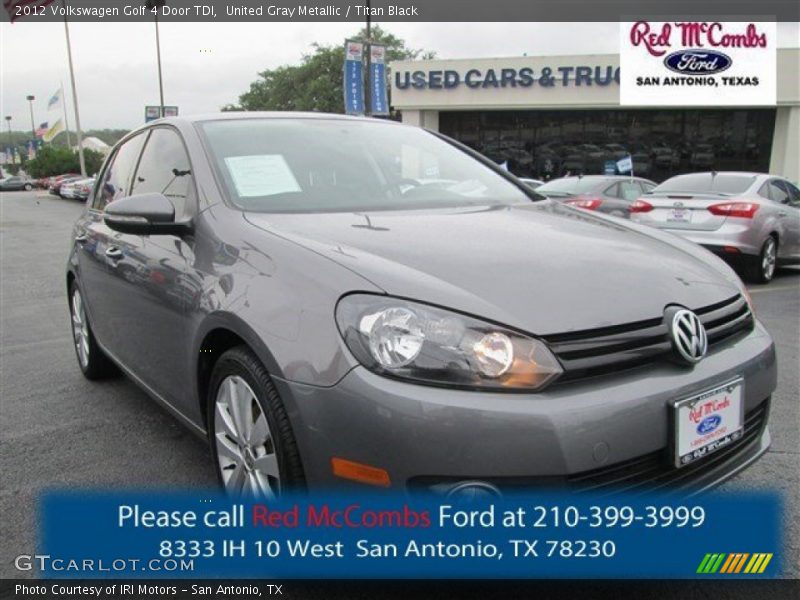 United Gray Metallic / Titan Black 2012 Volkswagen Golf 4 Door TDI