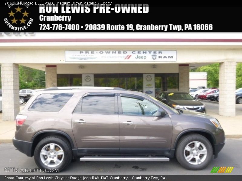 Medium Brown Metallic / Ebony 2011 GMC Acadia SLE AWD
