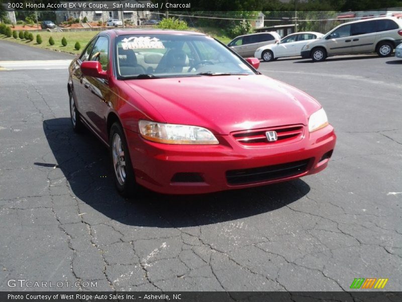 San Marino Red / Charcoal 2002 Honda Accord EX V6 Coupe