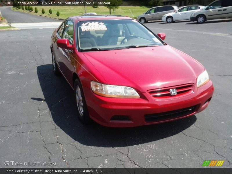 San Marino Red / Charcoal 2002 Honda Accord EX V6 Coupe