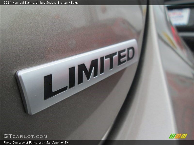 Bronze / Beige 2014 Hyundai Elantra Limited Sedan