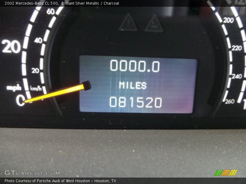 Brilliant Silver Metallic / Charcoal 2002 Mercedes-Benz CL 500