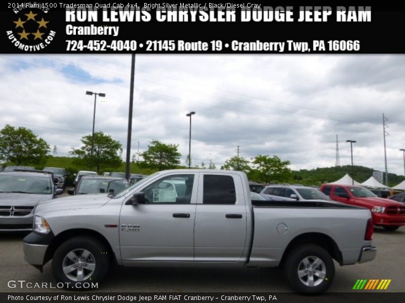 Bright Silver Metallic / Black/Diesel Gray 2014 Ram 1500 Tradesman Quad Cab 4x4