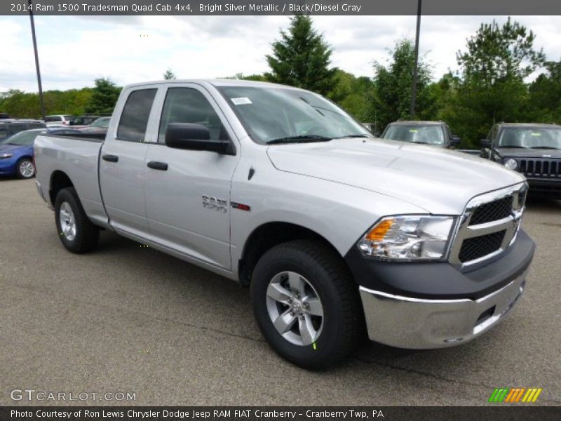 Bright Silver Metallic / Black/Diesel Gray 2014 Ram 1500 Tradesman Quad Cab 4x4