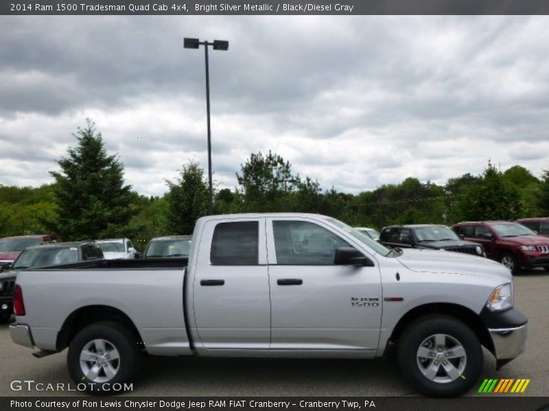 Bright Silver Metallic / Black/Diesel Gray 2014 Ram 1500 Tradesman Quad Cab 4x4