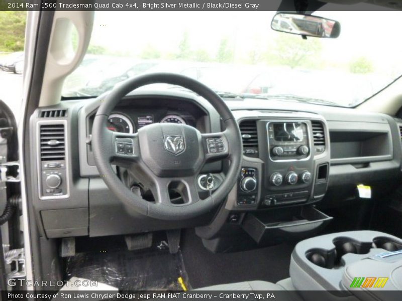 Bright Silver Metallic / Black/Diesel Gray 2014 Ram 1500 Tradesman Quad Cab 4x4