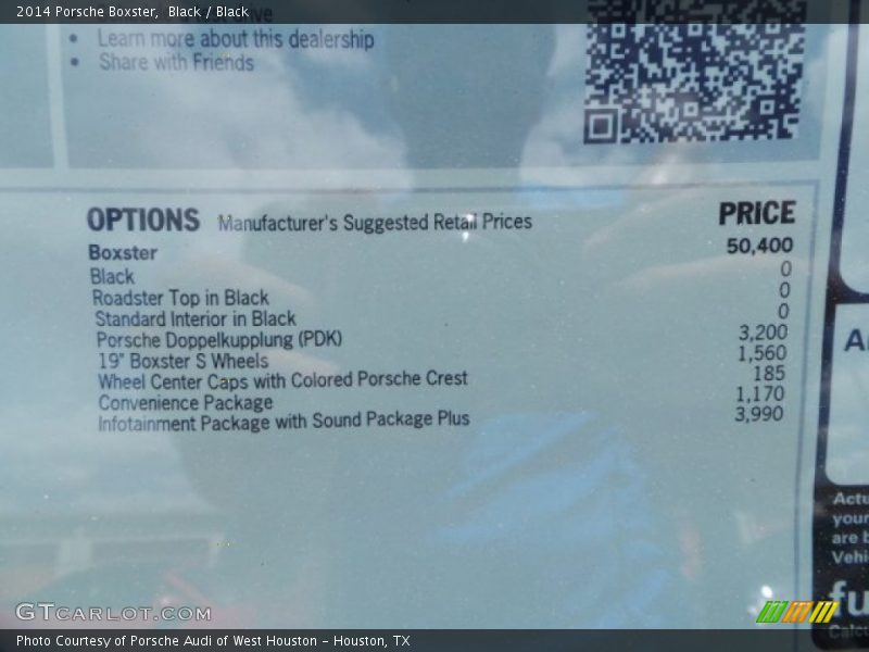 Black / Black 2014 Porsche Boxster