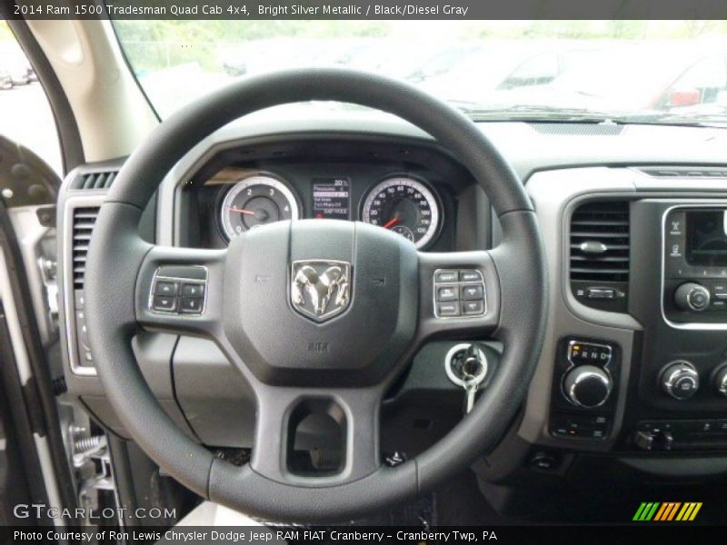 Bright Silver Metallic / Black/Diesel Gray 2014 Ram 1500 Tradesman Quad Cab 4x4