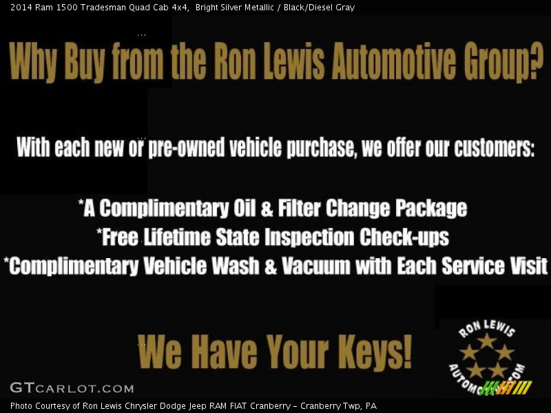 Bright Silver Metallic / Black/Diesel Gray 2014 Ram 1500 Tradesman Quad Cab 4x4