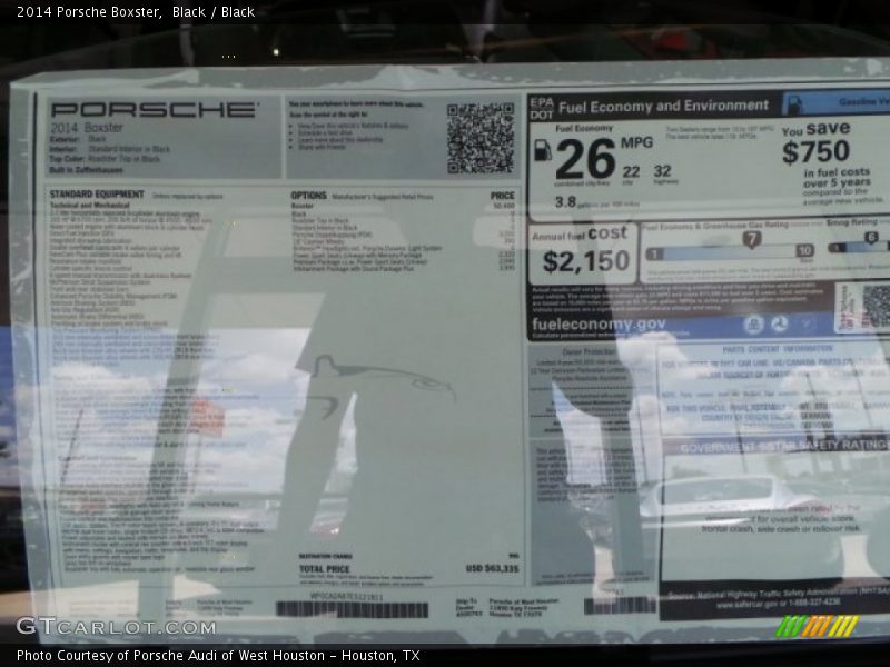 Black / Black 2014 Porsche Boxster