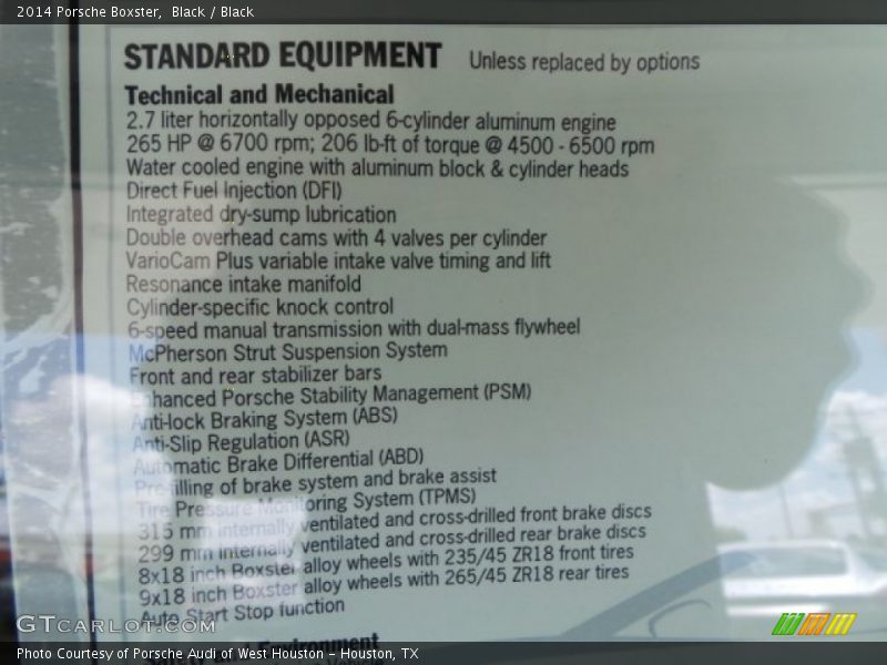Black / Black 2014 Porsche Boxster