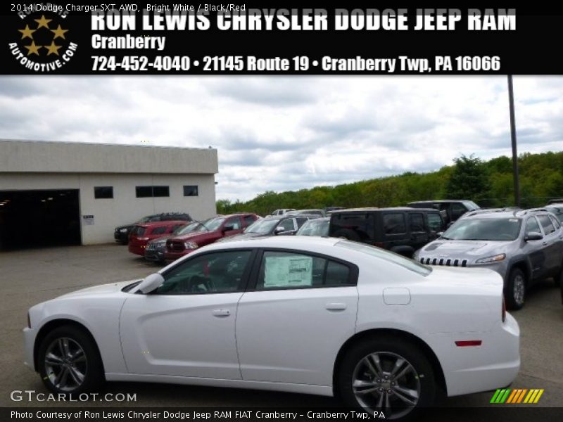 Bright White / Black/Red 2014 Dodge Charger SXT AWD