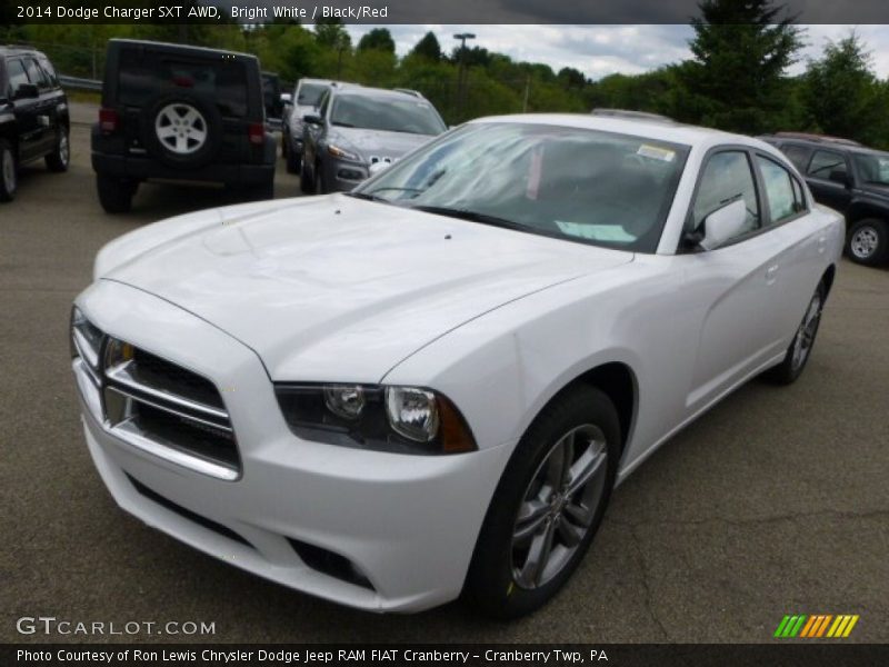 Bright White / Black/Red 2014 Dodge Charger SXT AWD