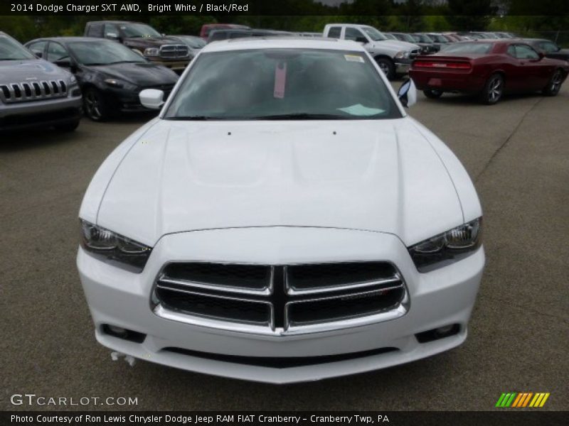 Bright White / Black/Red 2014 Dodge Charger SXT AWD