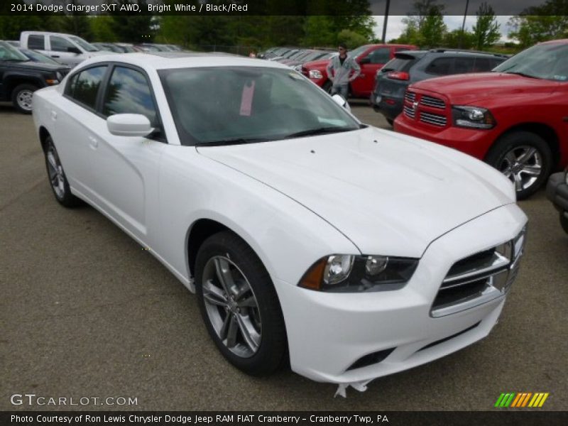 Bright White / Black/Red 2014 Dodge Charger SXT AWD