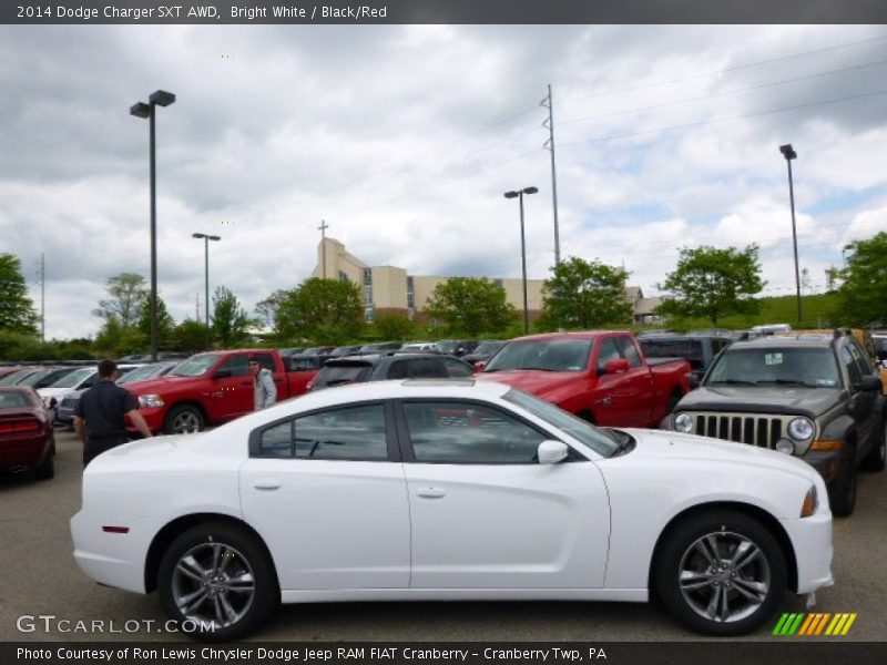 Bright White / Black/Red 2014 Dodge Charger SXT AWD