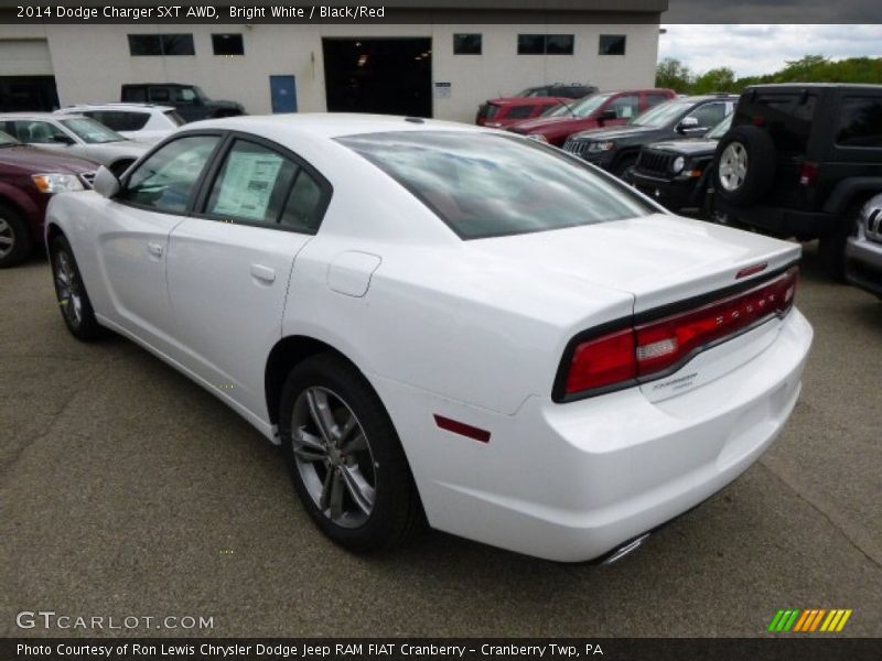 Bright White / Black/Red 2014 Dodge Charger SXT AWD