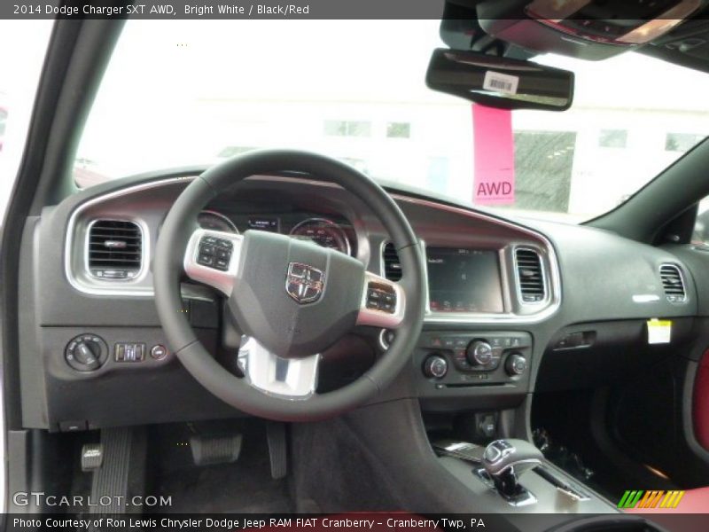 Bright White / Black/Red 2014 Dodge Charger SXT AWD