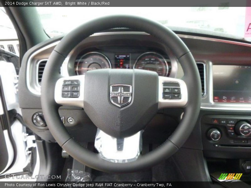 Bright White / Black/Red 2014 Dodge Charger SXT AWD