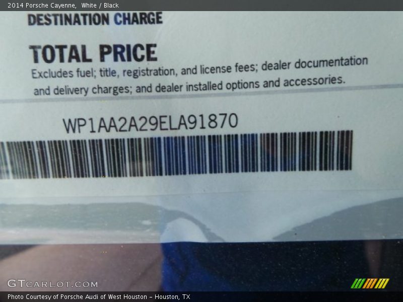 White / Black 2014 Porsche Cayenne